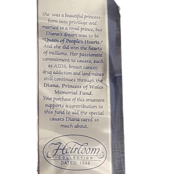 Princess Diana, Princess Of Wales Carlton Cards Heirloom Collectible Ornament 98 - Picture 5 of 7